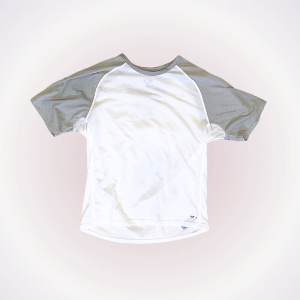Champion Gray and White Crewneck T-Shirt | Sz L